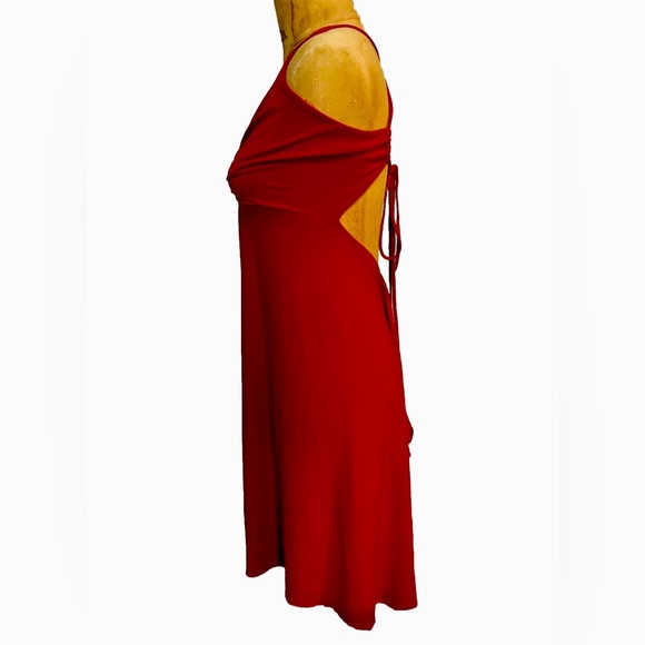 MODA International Victoria’s Secret Ruched Train back Red Cocktail Dress S - Picture 3 of 7